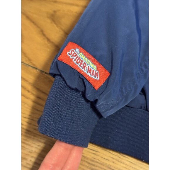 Boy's‎ Marvel Spiderman Jacket Red and Blue Hooded Coat Size 3T Character Hood - Picture 10 of 12